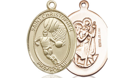 14kt Gold Filled Saint Christopher Basketball Medal