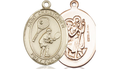 14kt Gold Filled Saint Christopher Tennis Medal