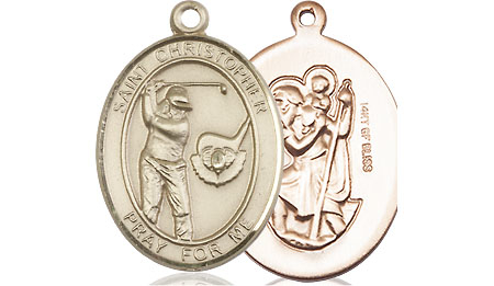 14kt Gold Filled Saint Christopher Golf Medal