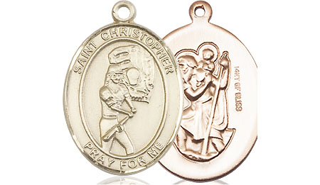 14kt Gold Filled Saint Christopher Softball Medal