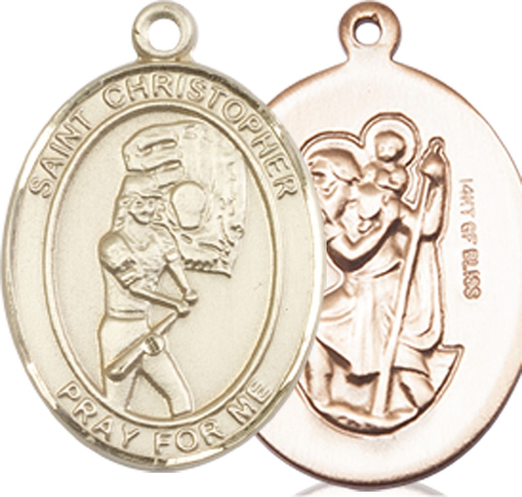 14kt Gold Filled Saint Christopher Softball Medal