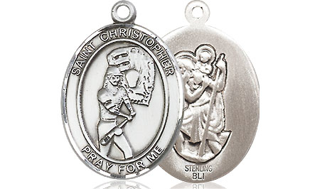 Sterling Silver Saint Christopher Softball Medal