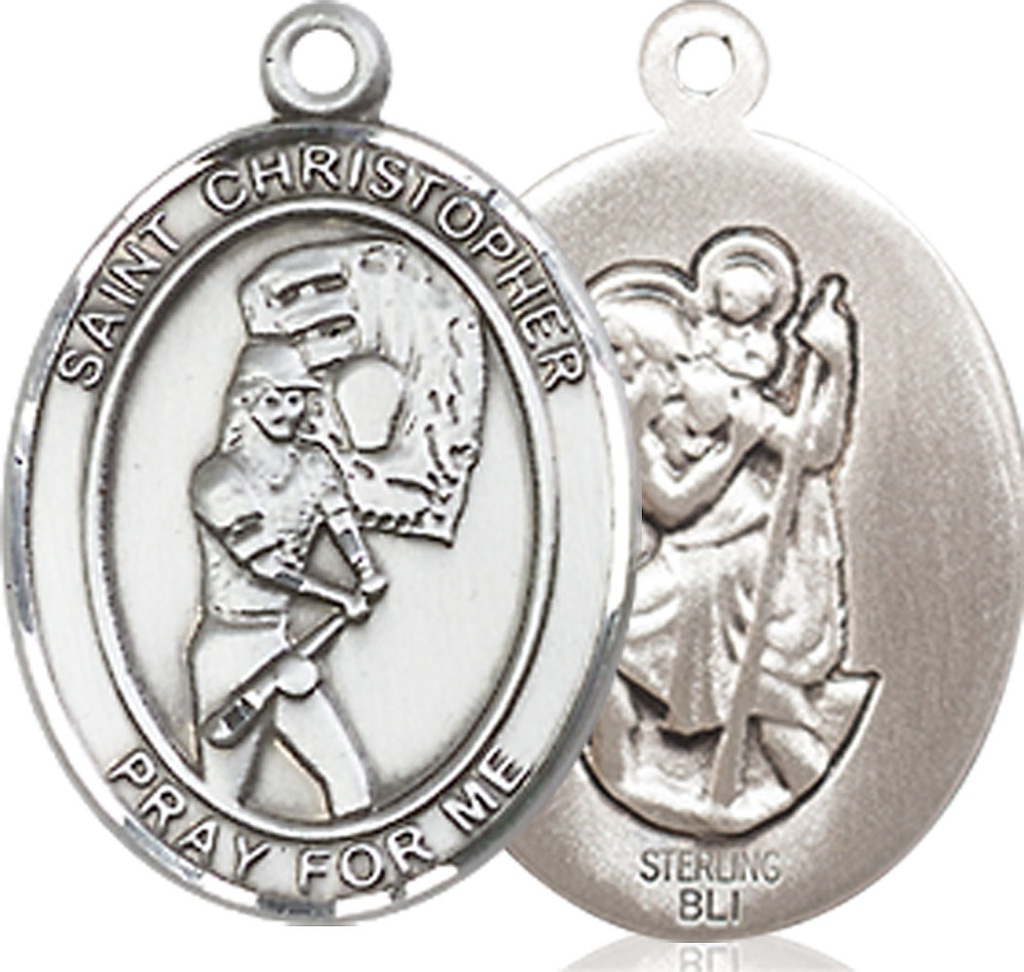 Sterling Silver Saint Christopher Softball Medal