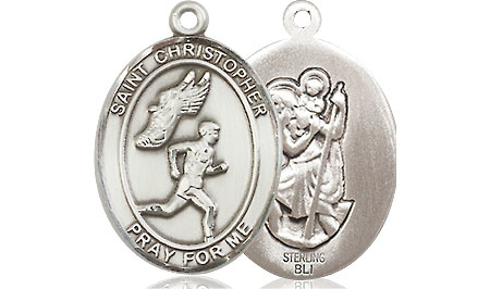 Sterling Silver Saint Christopher Track&amp;Field Medal