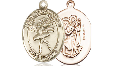 14kt Gold Filled Saint Christopher Dance Medal