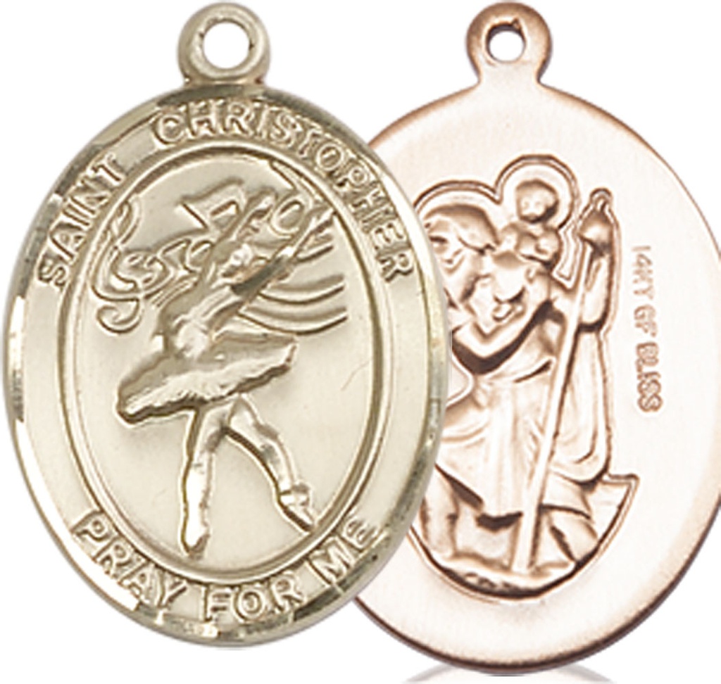 14kt Gold Filled Saint Christopher Dance Medal