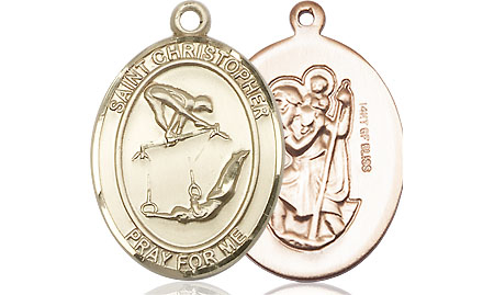 14kt Gold Filled Saint Christopher Gymnastics Medal