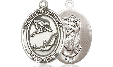 Sterling Silver Saint Christopher Gymnastics Medal