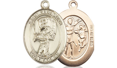 14kt Gold Filled Saint Sebastian Baseball Medal