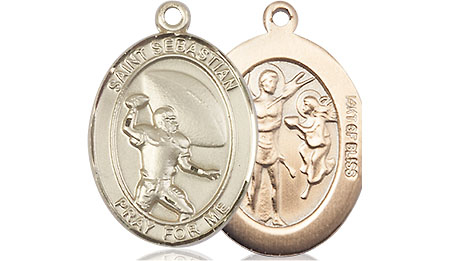 14kt Gold Filled Saint Sebastian Football Medal