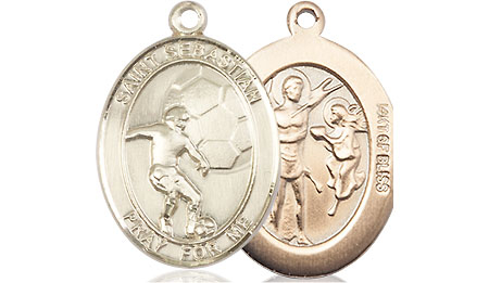 14kt Gold Filled Saint Sebastian Soccer Medal