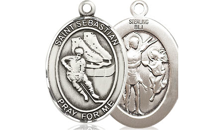 Sterling Silver Saint Sebastian Hockey Medal