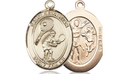 14kt Gold Filled Saint Sebastian Tennis Medal