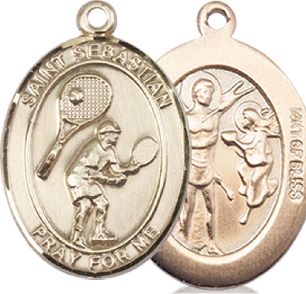 14kt Gold Filled Saint Sebastian Tennis Medal