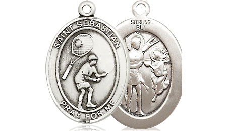 Sterling Silver Saint Sebastian Tennis Medal