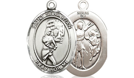 Sterling Silver Saint Sebastian Softball Medal