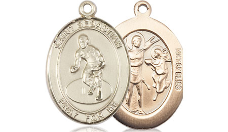 14kt Gold Filled Saint Sebastian Wrestling Medal