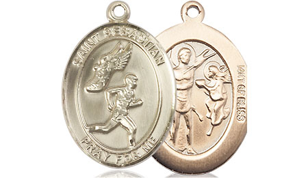 14kt Gold Filled Saint Sebastian Track and Field Medal