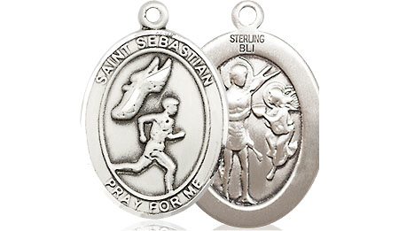 Sterling Silver Saint Sebastian Track and Field Medal