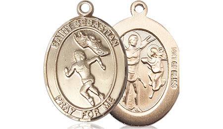 14kt Gold Filled Saint Sebastian Track and Field Medal