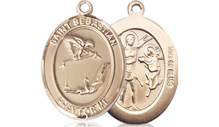 14kt Gold Filled Saint Sebastian Gymnastics Medal