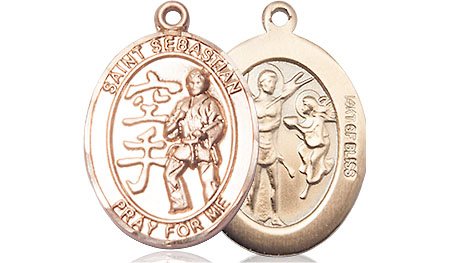 14kt Gold Filled Saint Sebastian Karate Medal