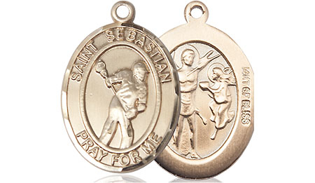 14kt Gold Filled Saint Sebastian Lacrosse Medal