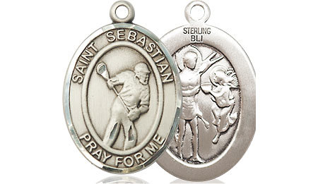 Sterling Silver Saint Sebastian Lacrosse Medal