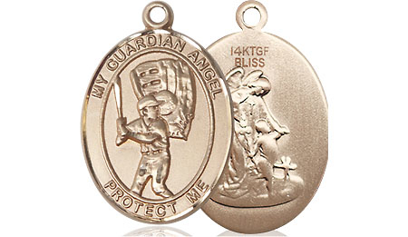 14kt Gold Filled Guardian Angel Baseball Medal