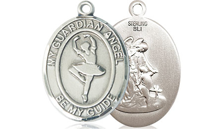 Sterling Silver Guardian Angel Dance Medal