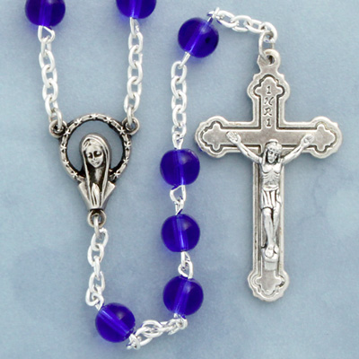 Rosary Glass Blue 6mm Round