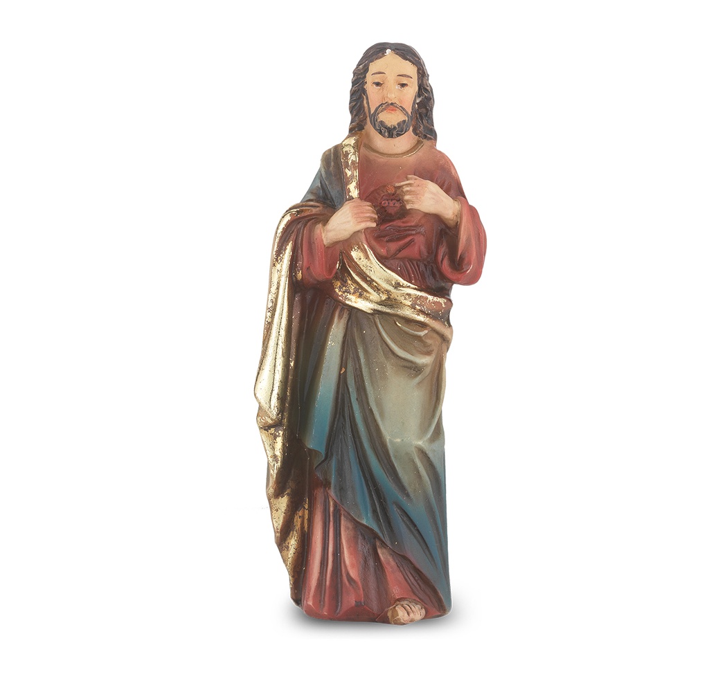 4&quot; Cold Cast Resin Hand Painted Statue of Sacred Heart 