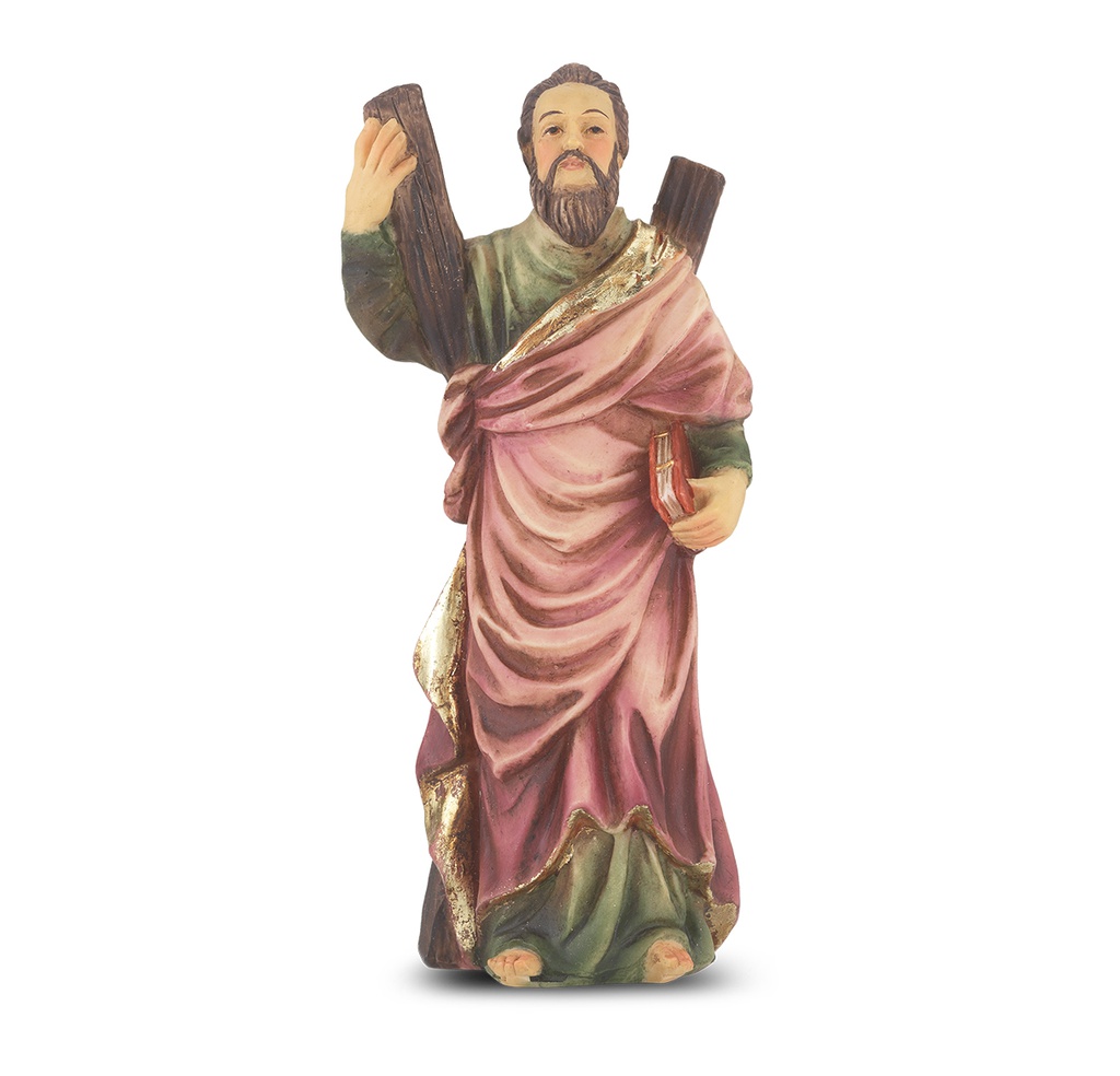 4&quot; Cold Cast Resin Hand Painted Statue of St. Andrew