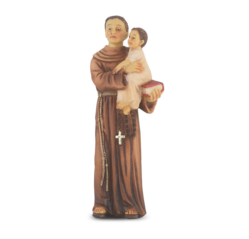 4&quot; Cold Cast Resin Hand Painted Statue of St. Anthony