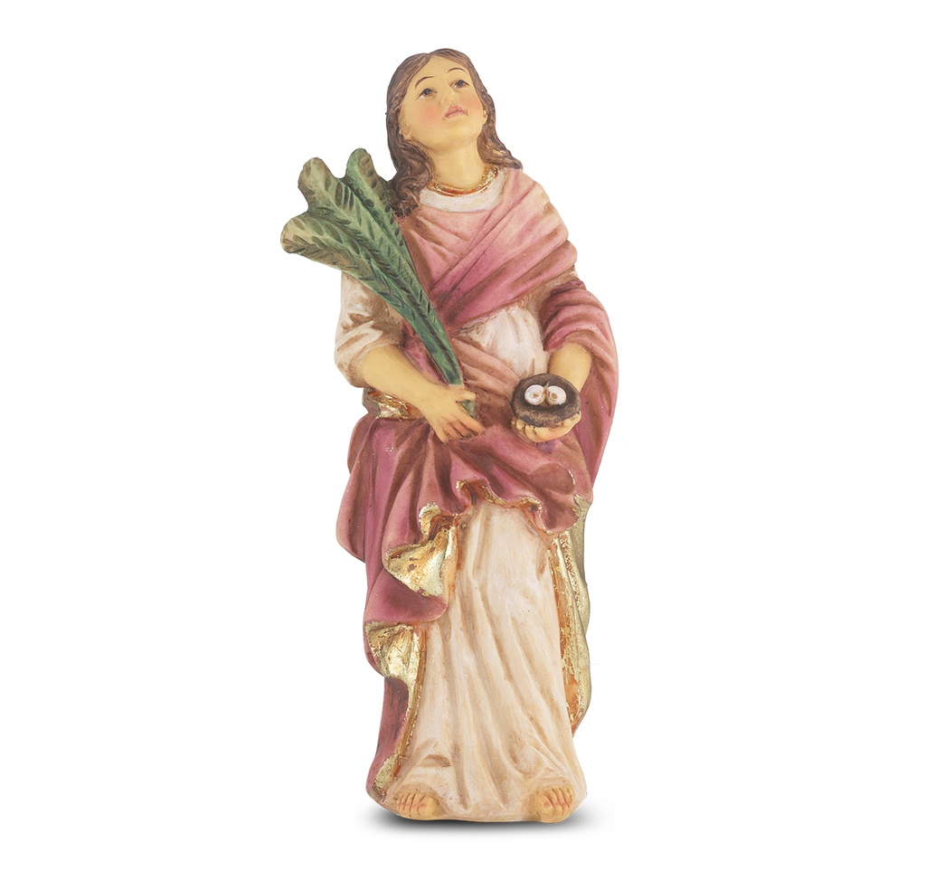 4&quot; Cold Cast Resin Hand Painted Statue of St. Lucy