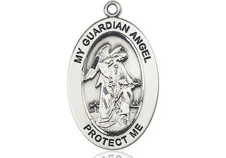 Sterling Silver Guardian Angel w/Child Medal