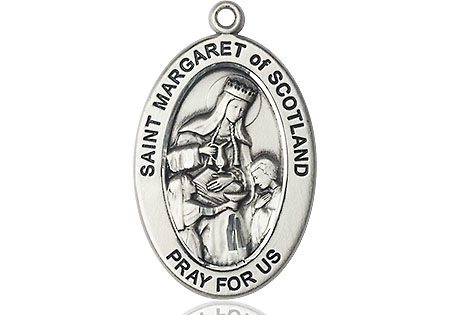 Sterling Silver Saint Margaret of Scotland Medal