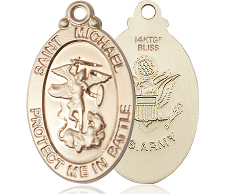 14kt Gold Filled Saint Michael Army Medal