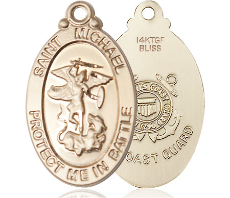 14kt Gold Filled Saint Michael Guardian Angel Coast Guard Medal