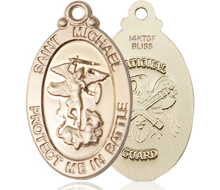 14kt Gold Filled Saint Michael National Guard Medal