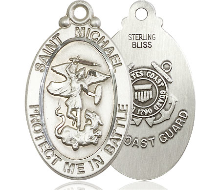 Sterling Silver Saint Michael Guardian Angel Coast Guard Medal