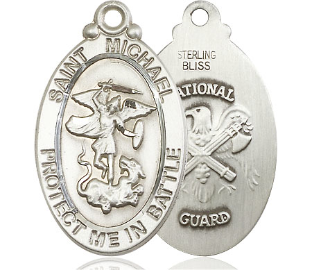 Sterling Silver Saint Michael National Guard Medal