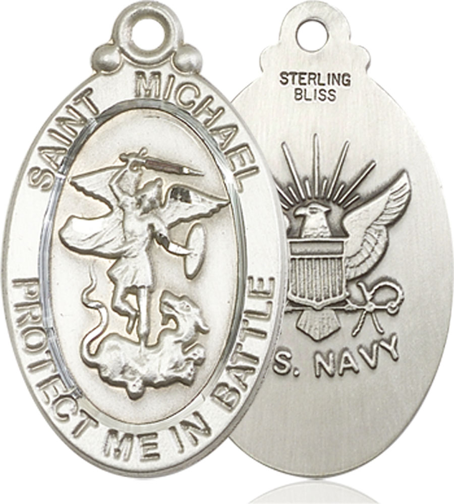 Sterling Silver Saint Michael Navy Medal