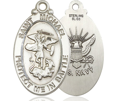 Sterling Silver Saint Michael Navy Medal