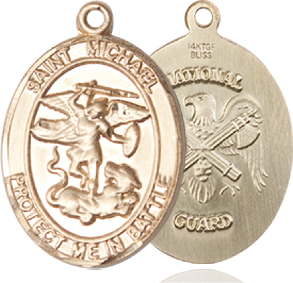 14kt Gold Filled Saint Michael National Guard Medal