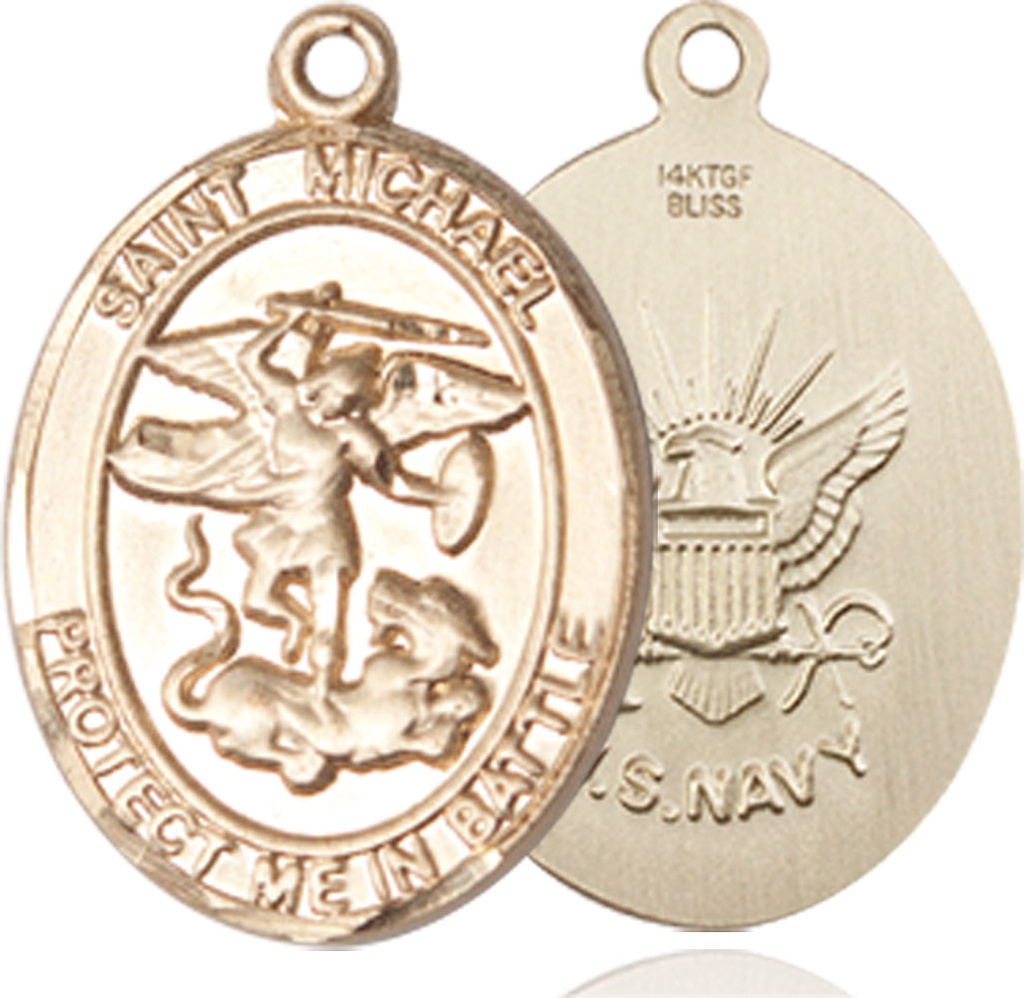 14kt Gold Filled Saint Michael Navy Medal