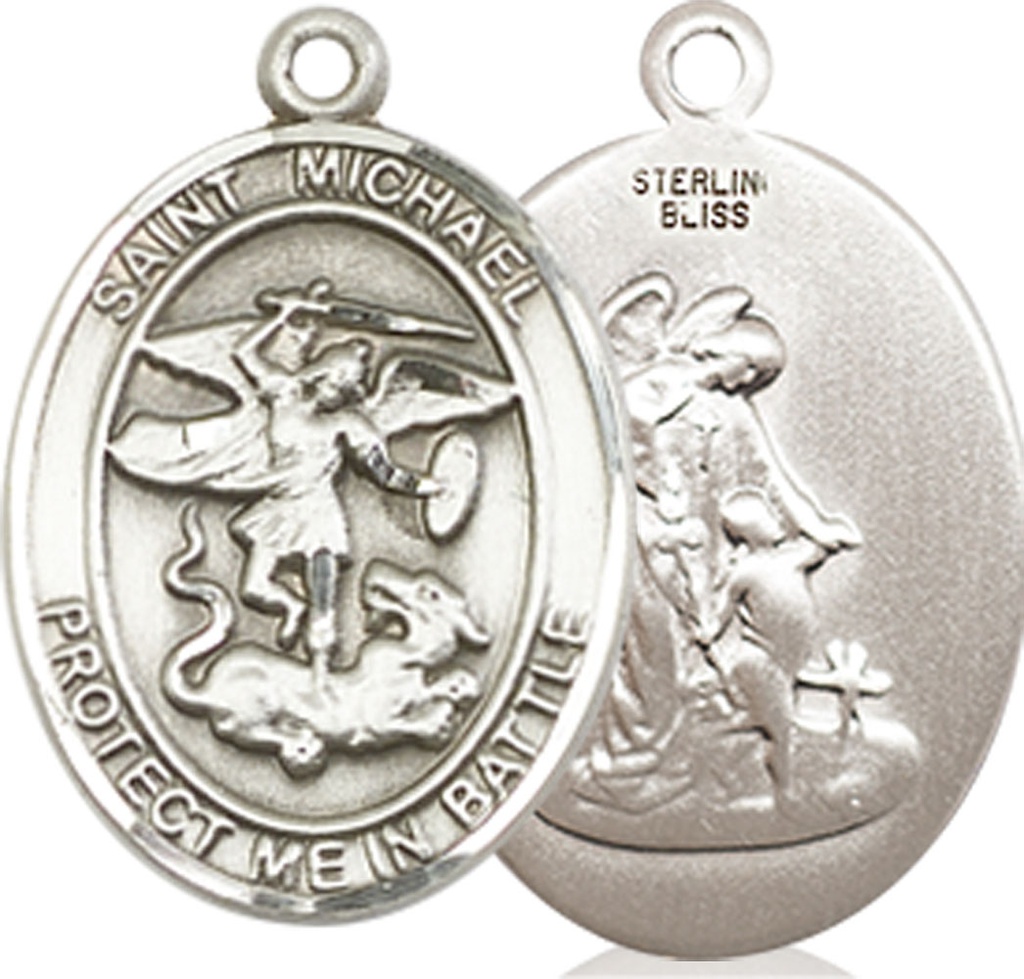 Sterling Silver Saint Michael Guardian Angel Medal