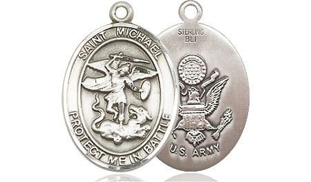 Sterling Silver Saint Michael Army Medal