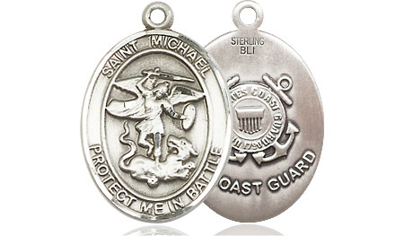 Sterling Silver Saint Michael Coast Guard Medal