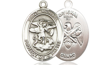 Sterling Silver Saint Michael National Guard Medal